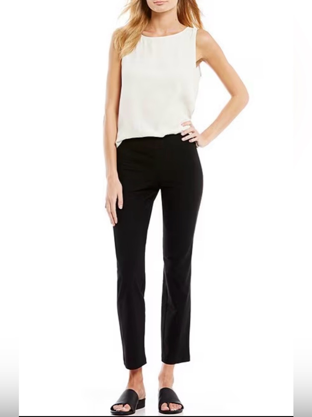 Eileen Fisher Washable Stretch Crepe Slim Leg Ankle Pants